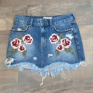 Free People Jean Skirt